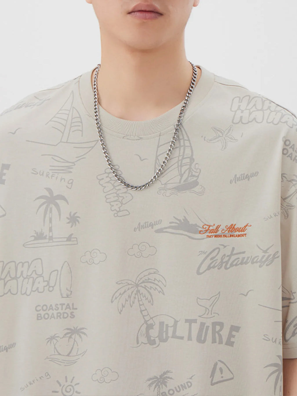 men's men's plus size printed round neck relaxed fit t-shirt - alternate angle