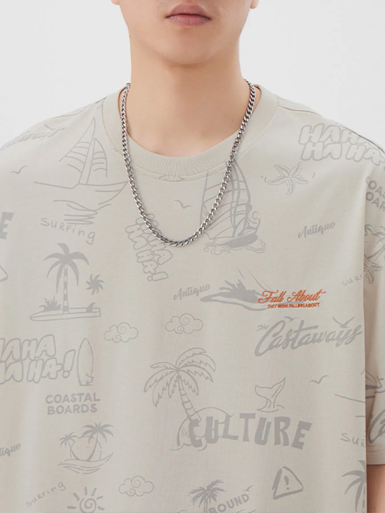 men's men's plus size printed round neck relaxed fit t-shirt - alternate angle