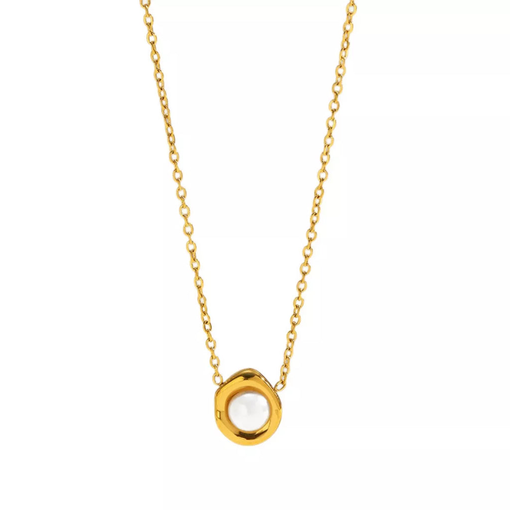 women's 18k gold-plated pearl necklace - extra view
