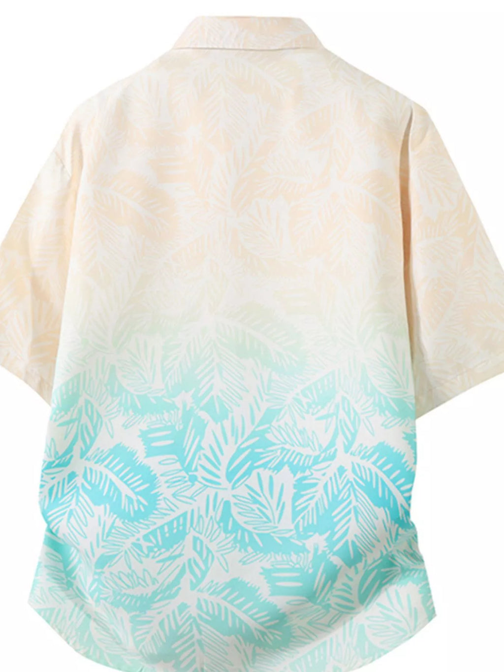 men's men's plus size tropical print short sleeve casual shirt - side view