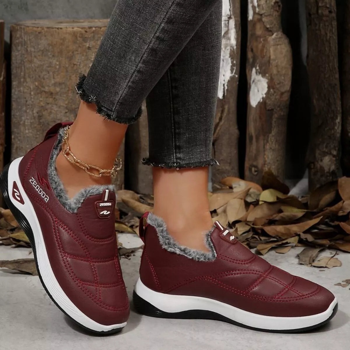 women's plush round toe platform shoes - additional image