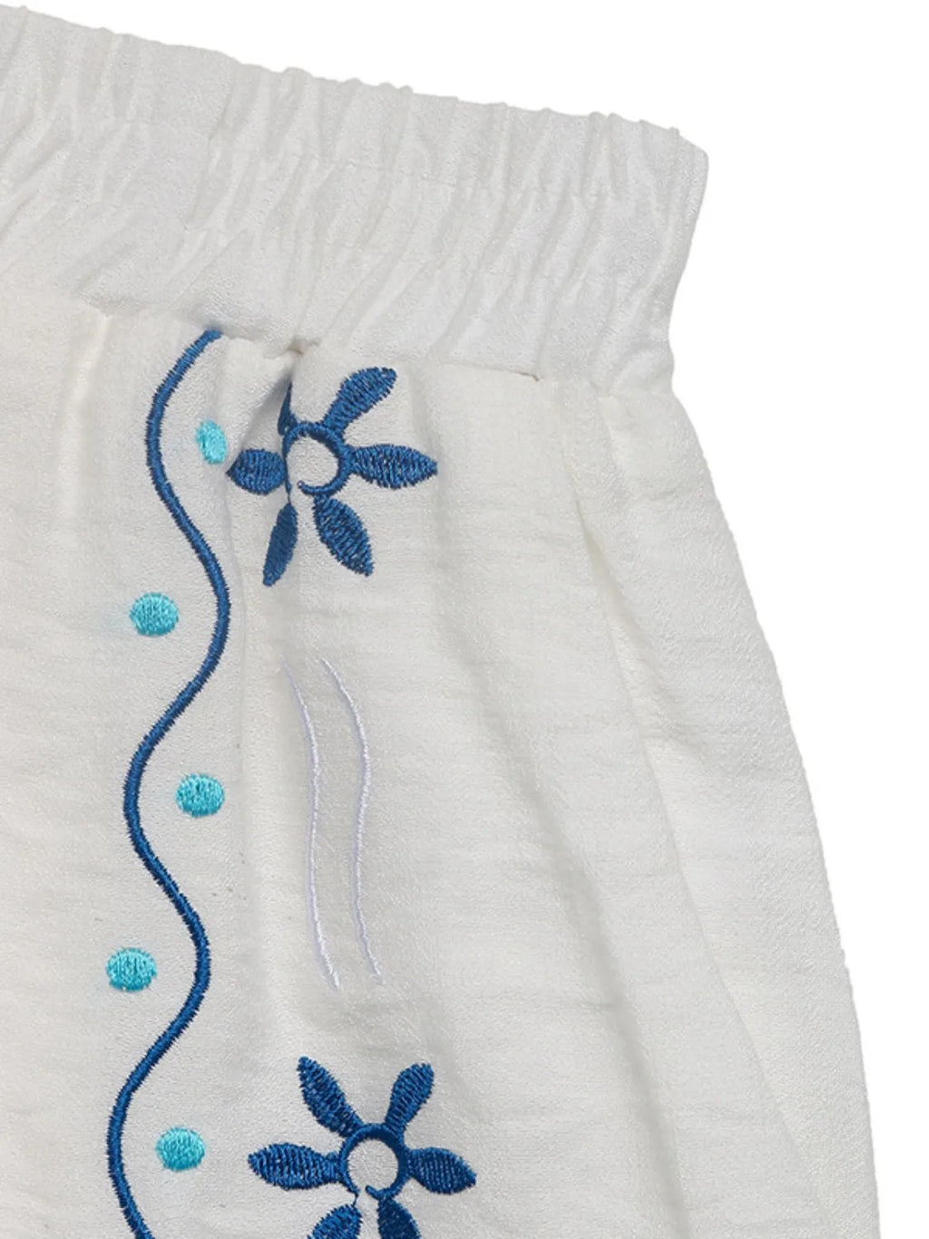 Floral Embroidered Vest and Shorts Set