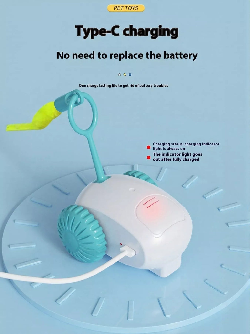 interactive self-rotating pet teaser toy - styling option