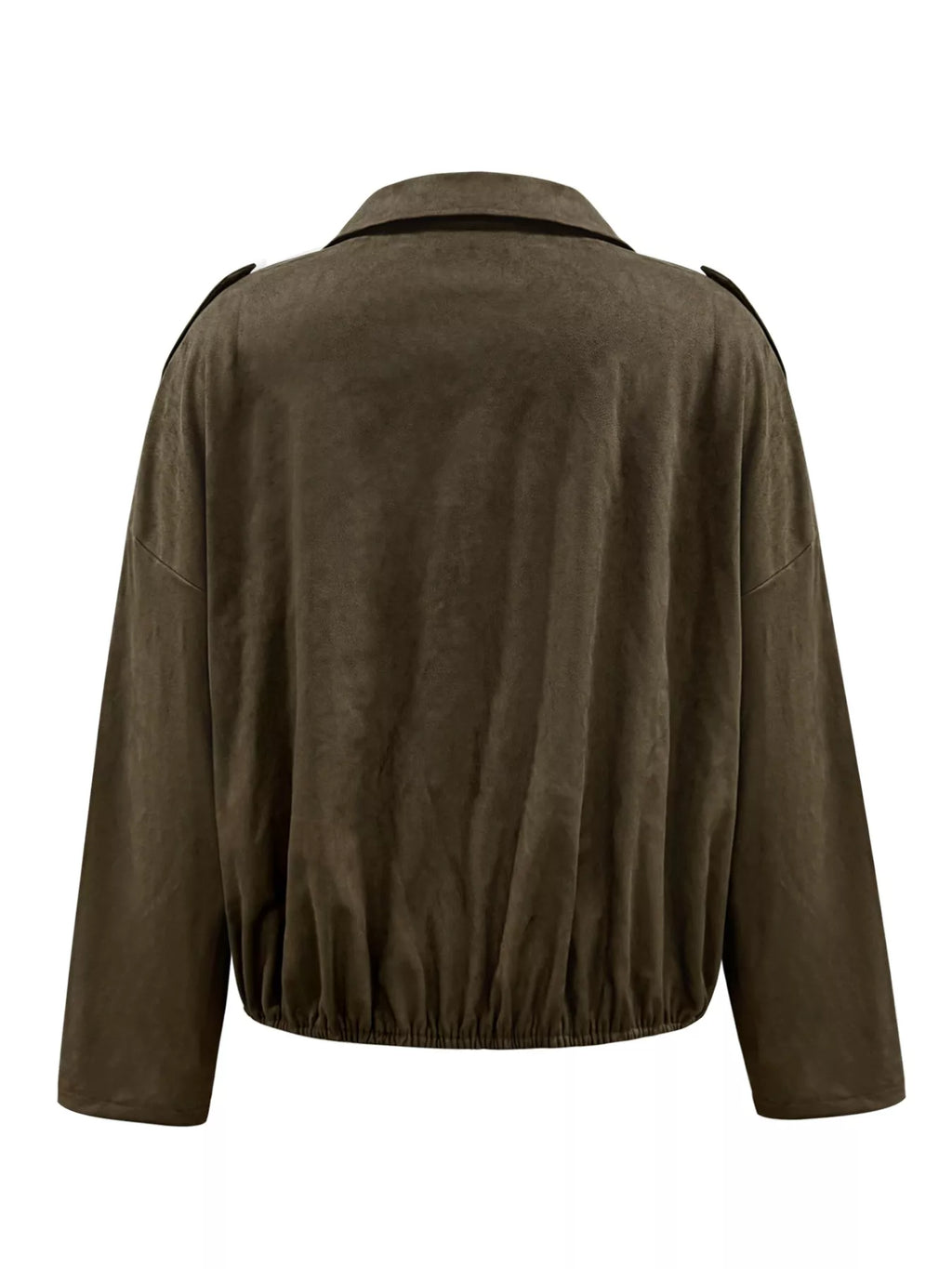 women's plus size suede cropped bomber jacket - additional image