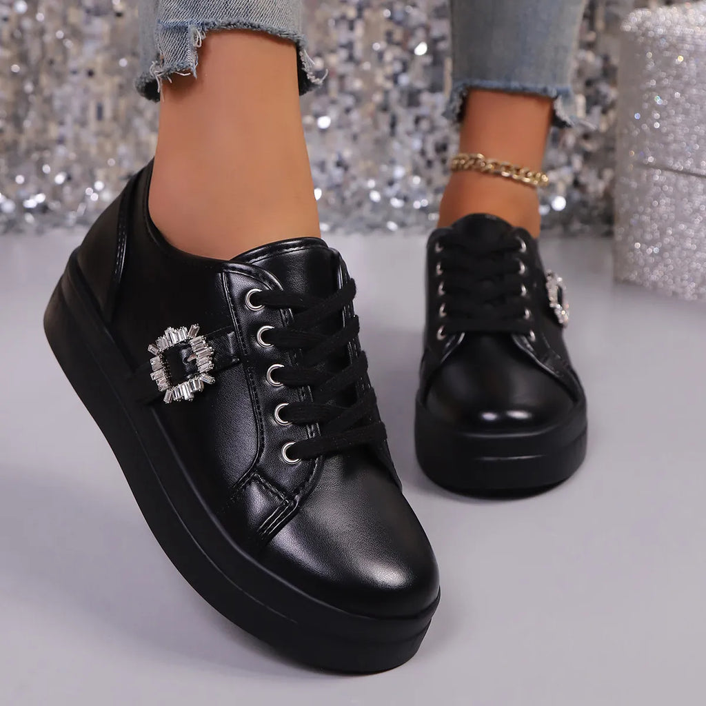 women's rhinestone embellishment platform sneakers - main product image