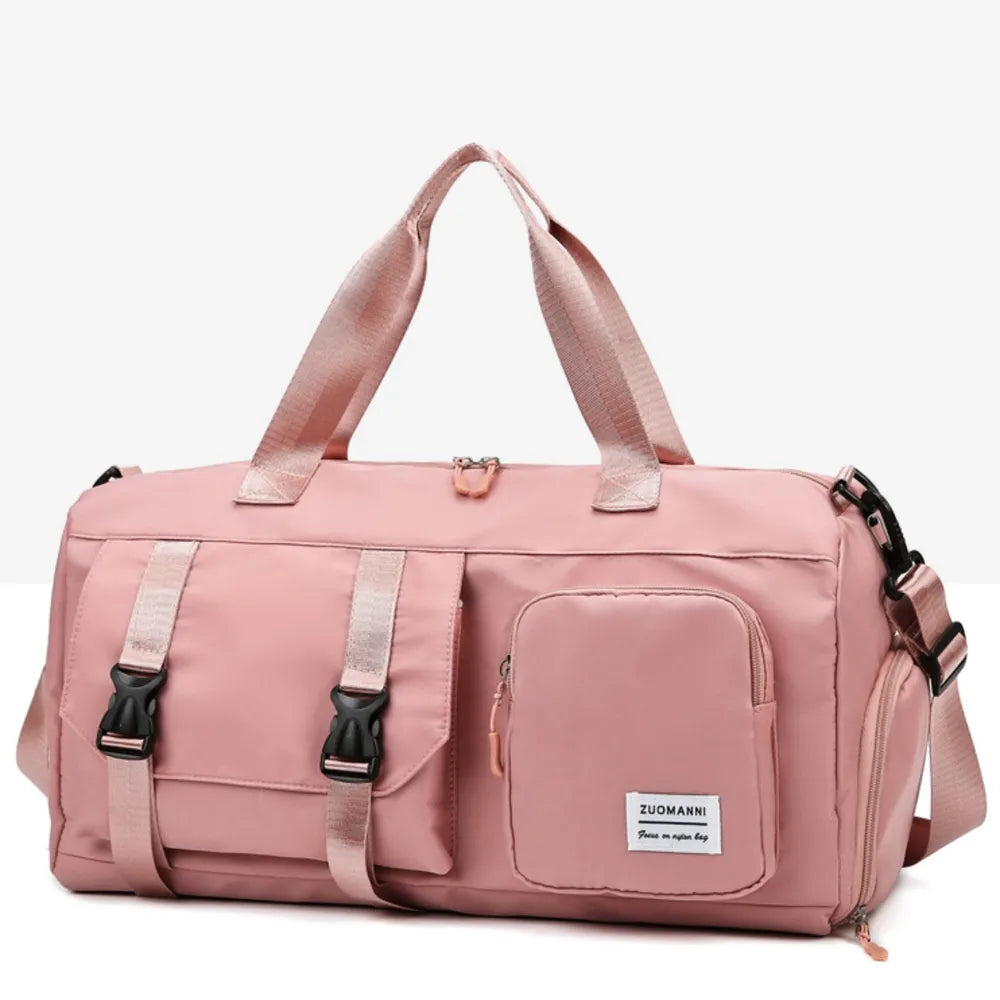 Oxford Cloth Multi-Pocket Travel Bag Burnt Coral One Size