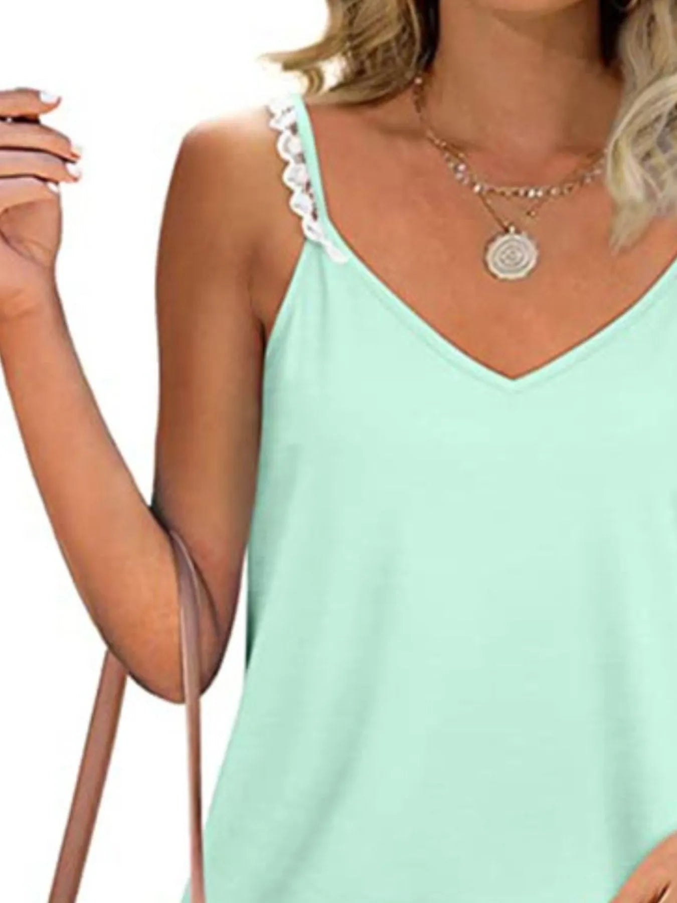 Full Size Lace Detail V-Neck Cami Plus Size
