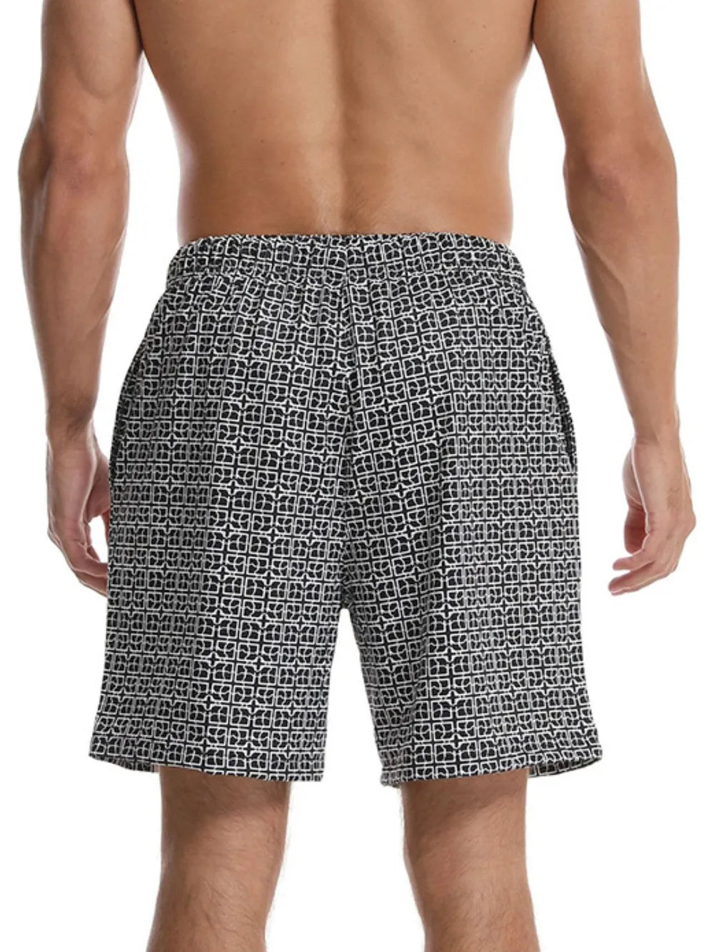 Men's Drawstring Printed Shorts with Pockets