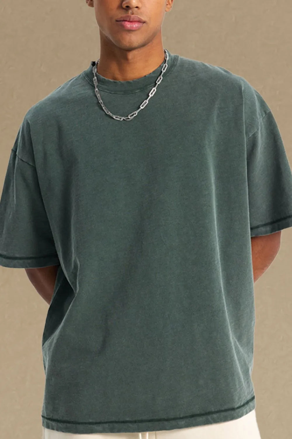 Men's Round Neck Half Sleeve T-Shirt Dark Green