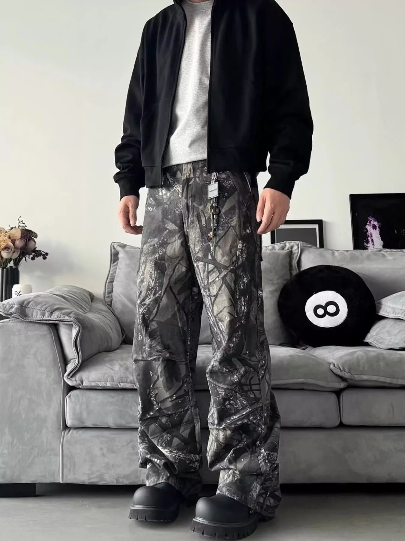 men's men's full size camo print relaxed fit jeans plus size - product showcase