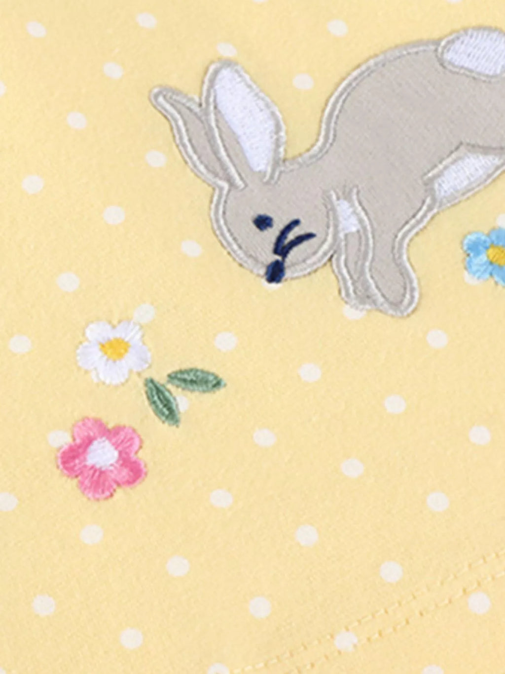 women's children's floral bunny embroidered polka dot dress - additional image
