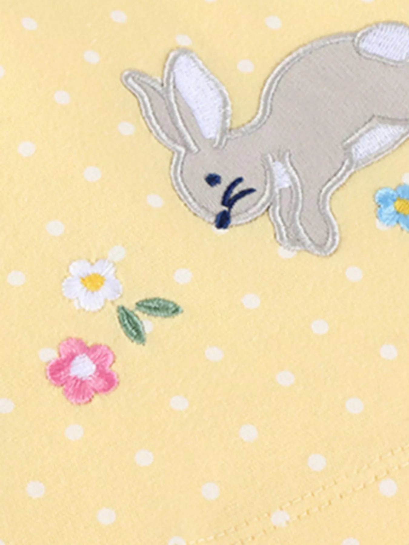 women's children's floral bunny embroidered polka dot dress - additional image