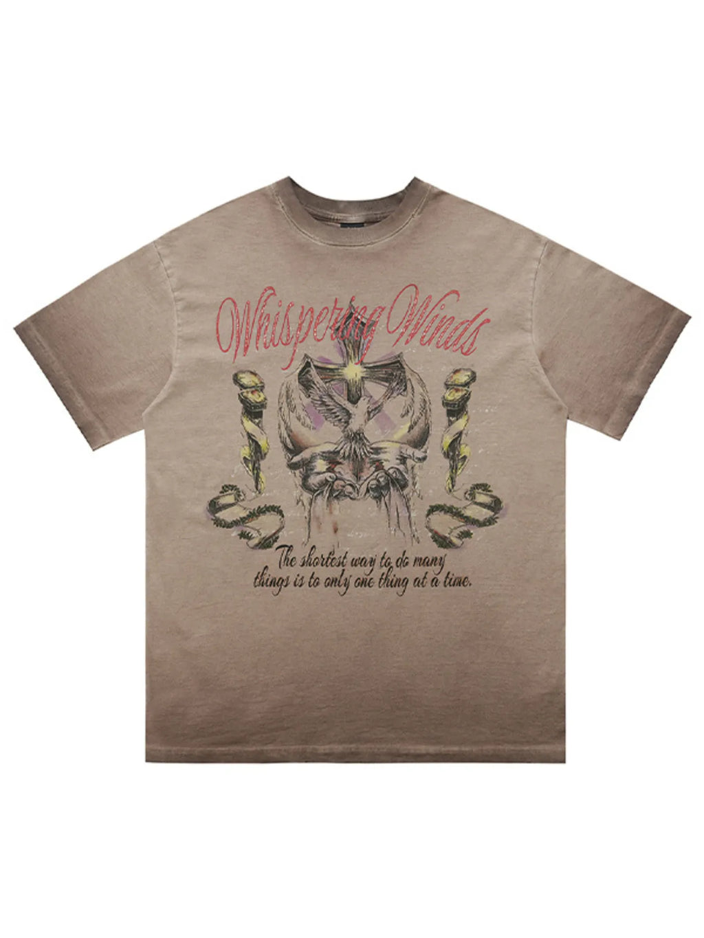 men's men's whispering winds graphic vintage round neck t-shirt - product detail