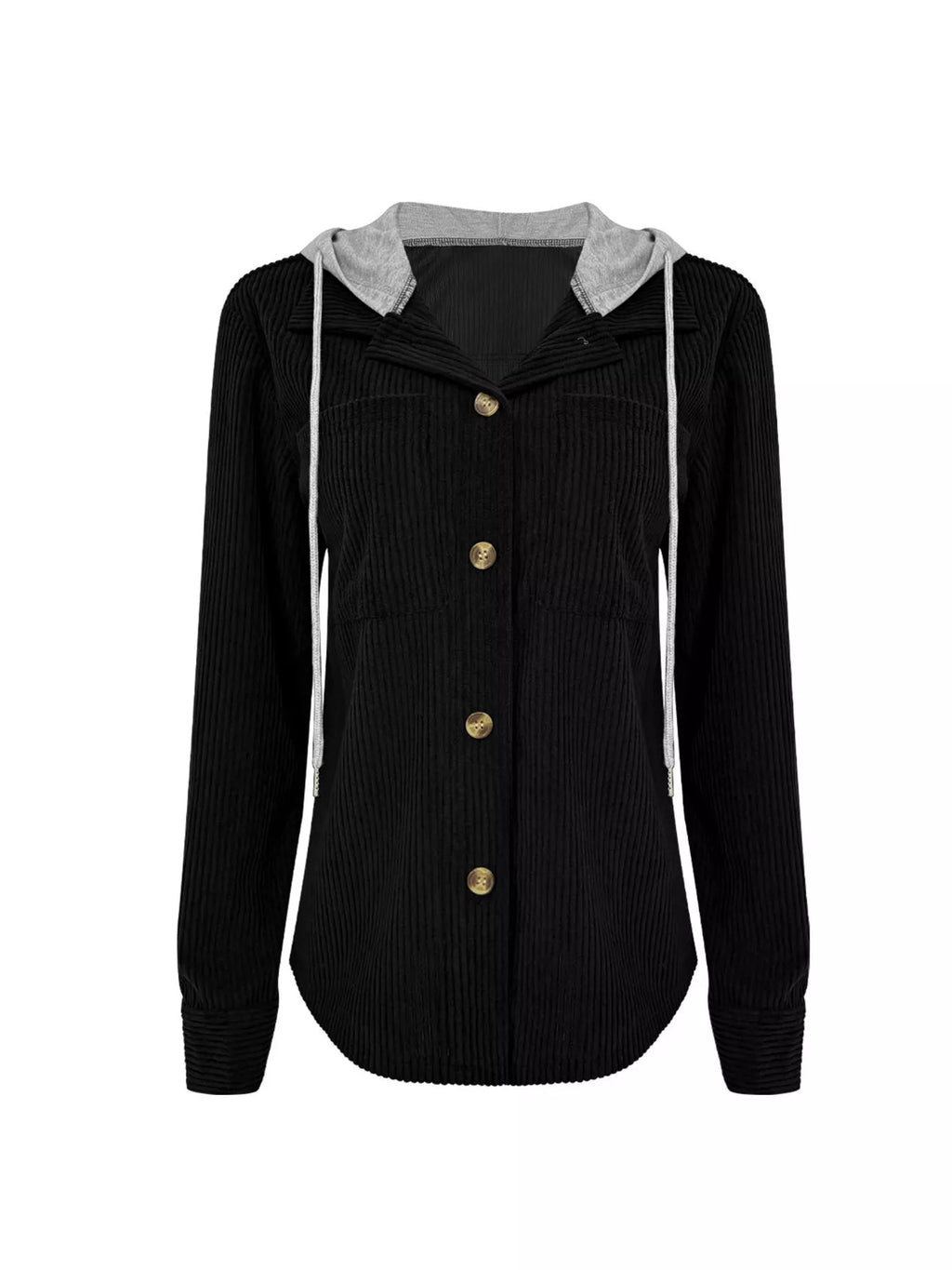 women's hooded corduroy button-down jacket - product detail
