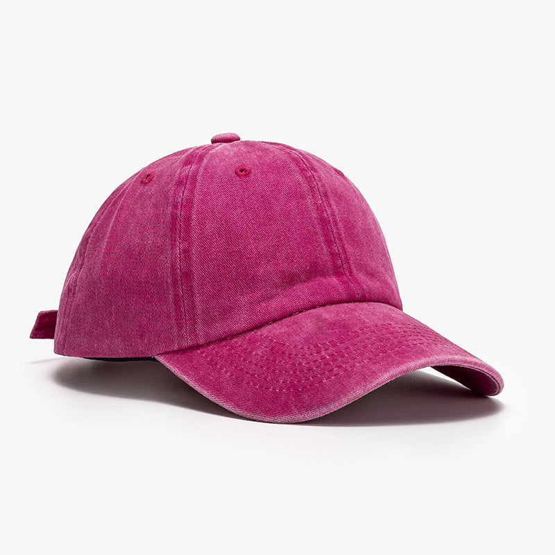 Washed Curved-Brim Baseball Cap Cerise One Size