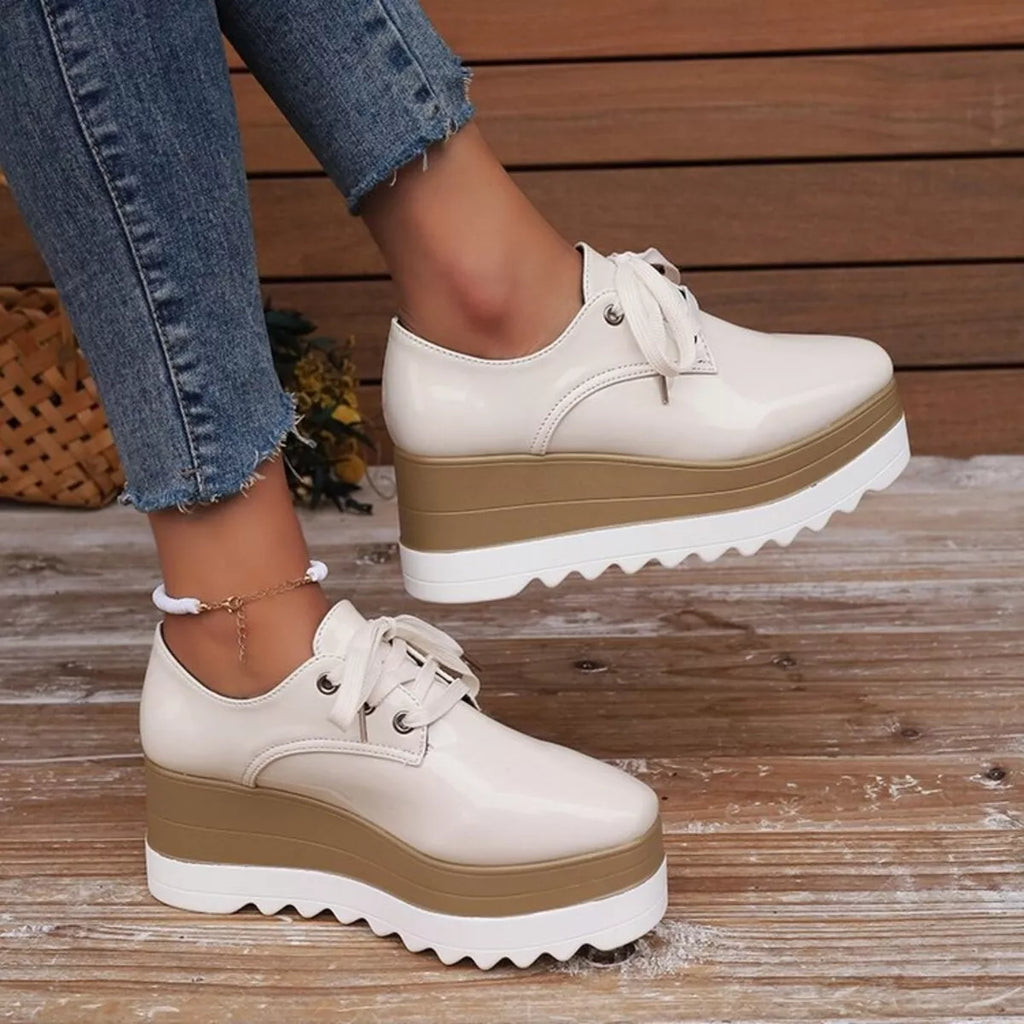 women's lace up platform sneakers - extra view