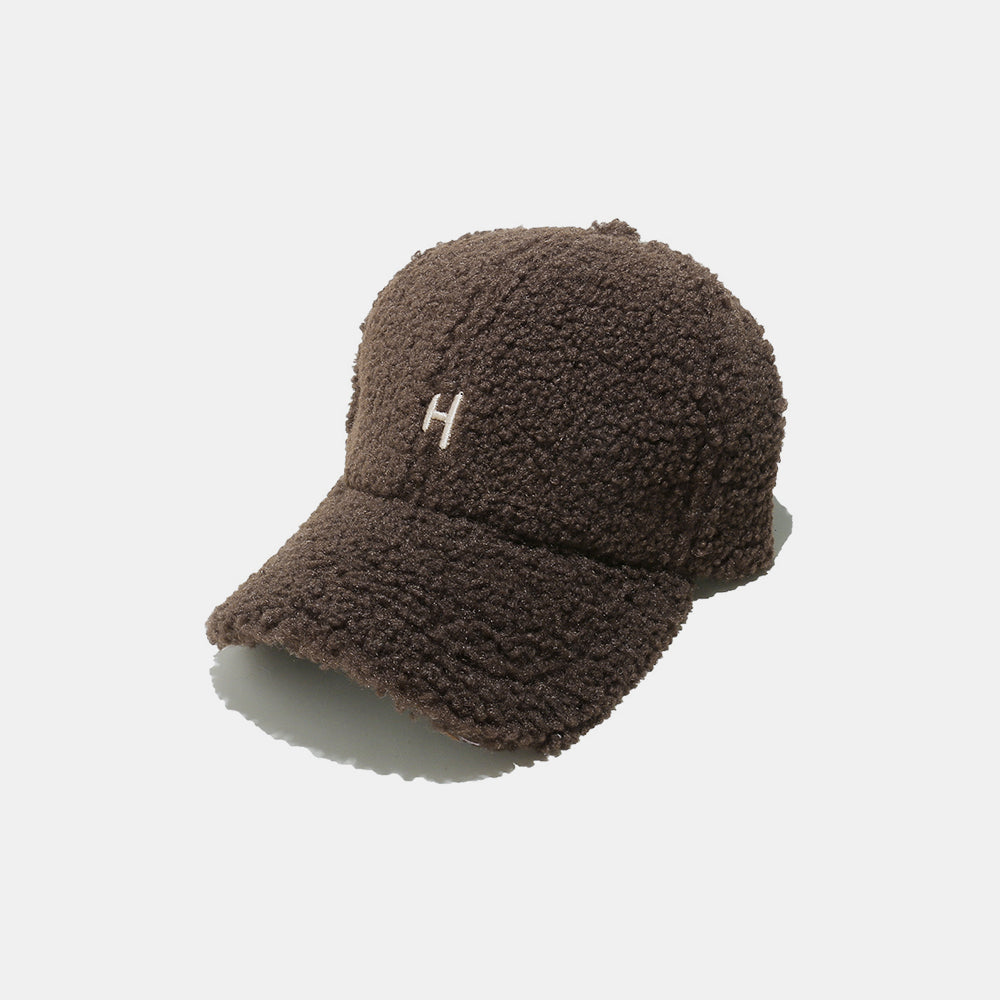 Sherpa Letter H Embroidered Cap Coffee Brown One Size