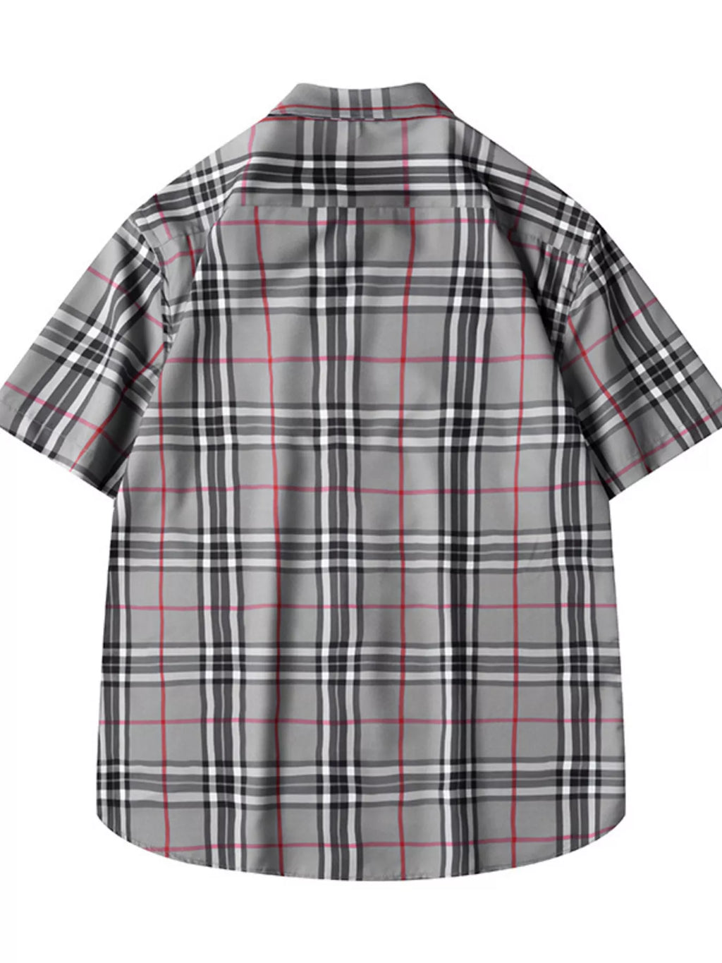 men's men's plus size classic plaid short sleeve shirt - extra view