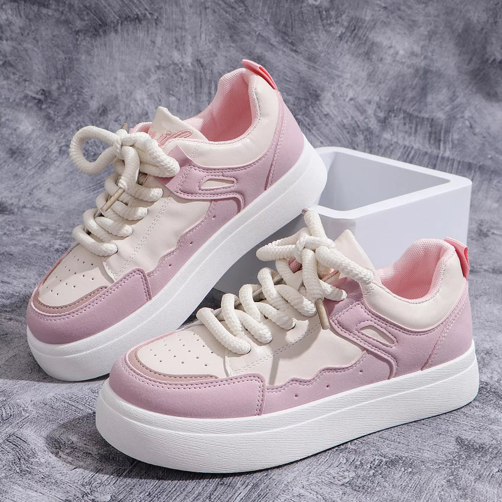 women's round toe platform sneakers - styling option
