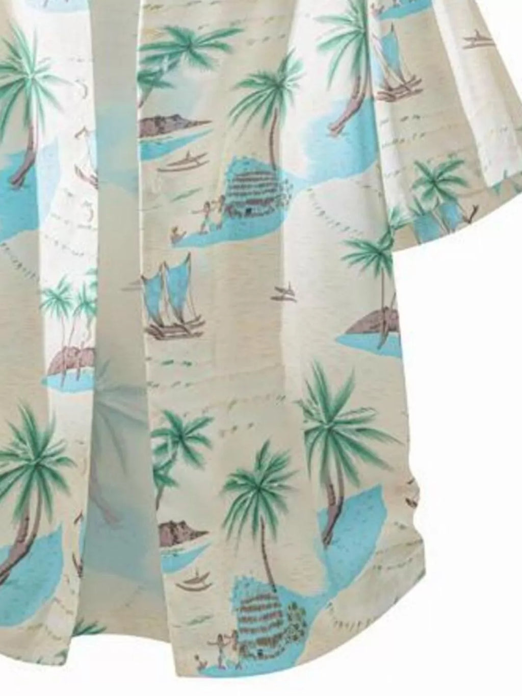 men's men's tropical print short sleeve shirt - detail shot