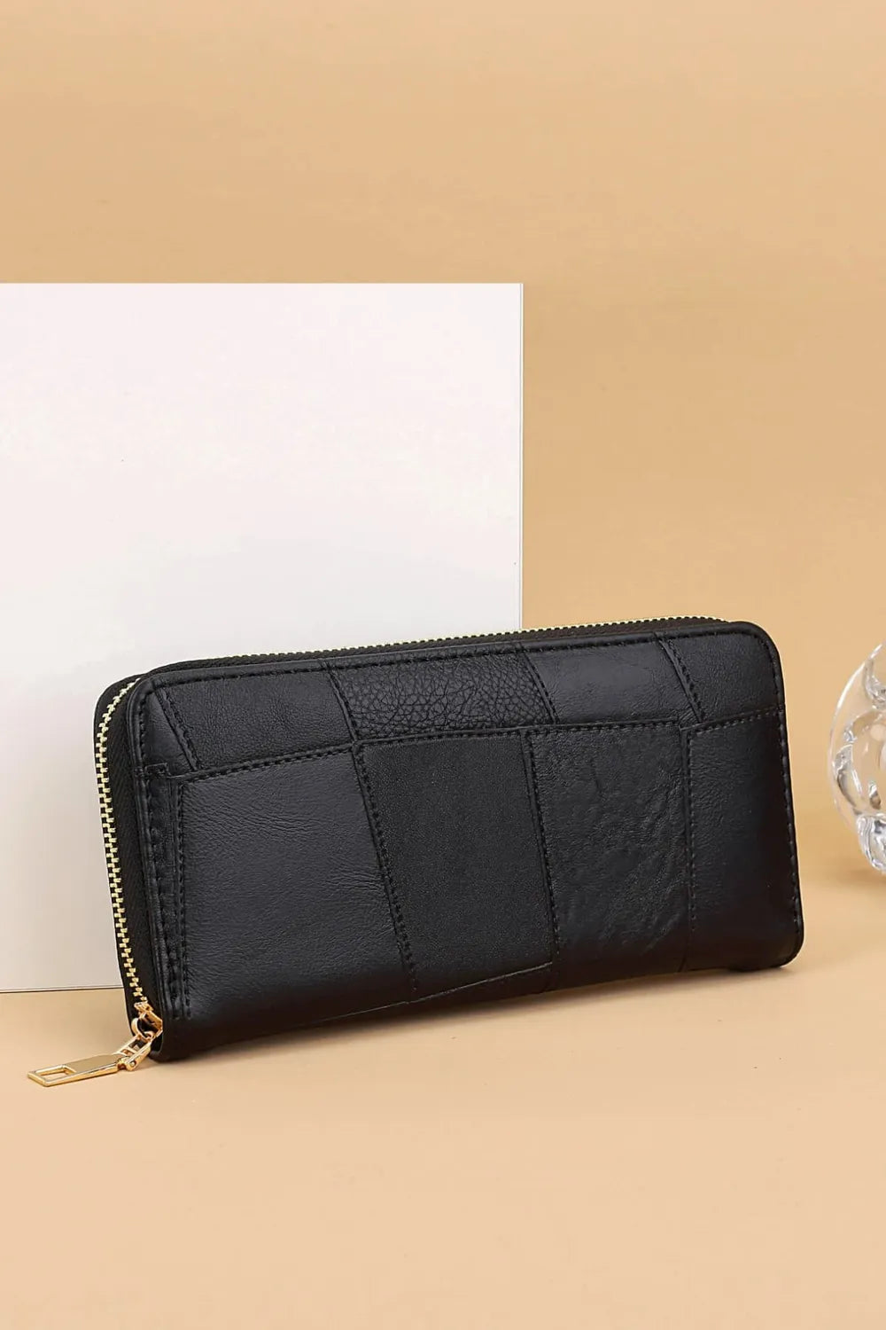 PU Leather Mulit-Interlayer Wallet Black One Size