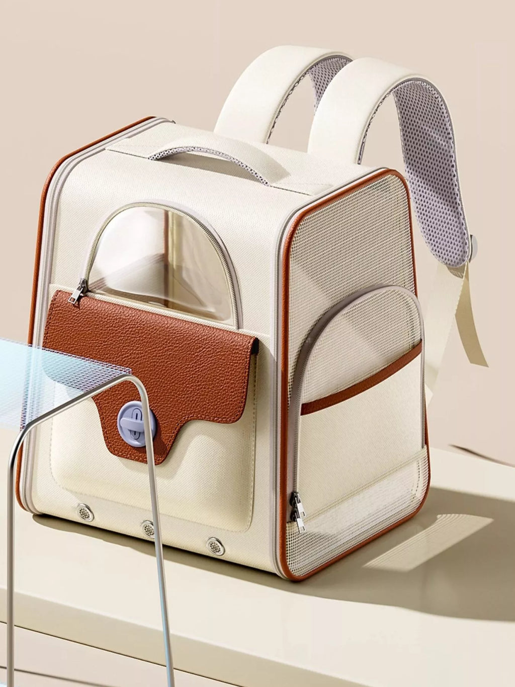 portable breathable pet carrier backpack - styled view