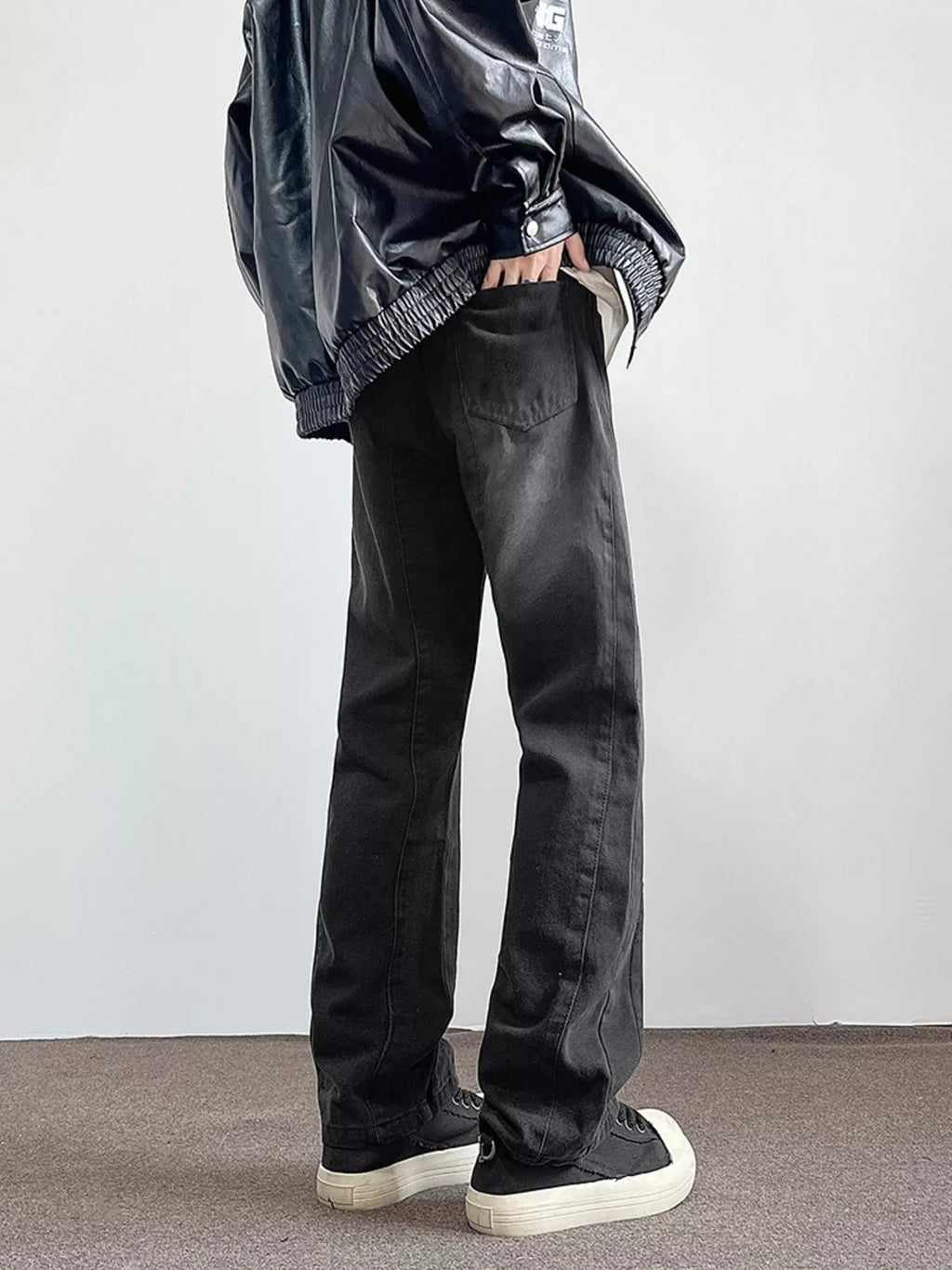 men's men's full size vintage wash wide leg jeans plus size - product detail