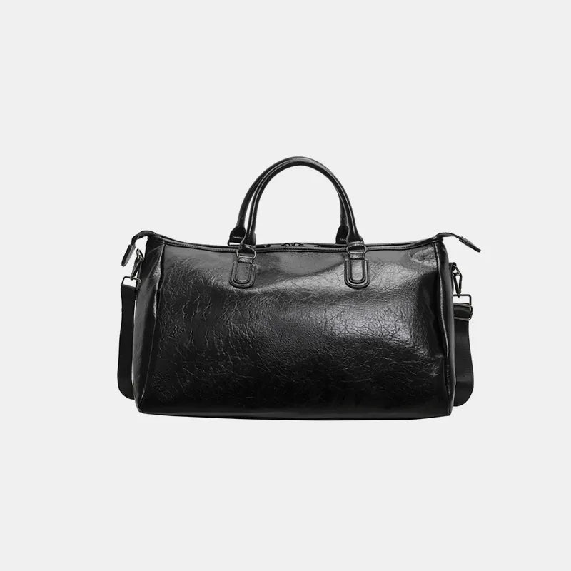 PU Leather Oversize Travel Bag Black One Size