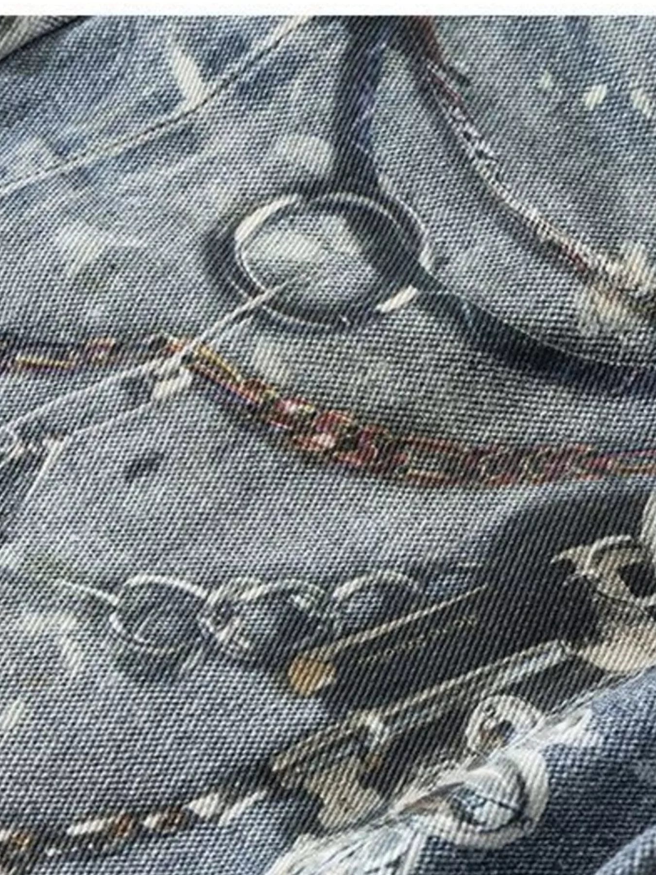 men's men's full size vintage chain print denim shorts plus size - product detail