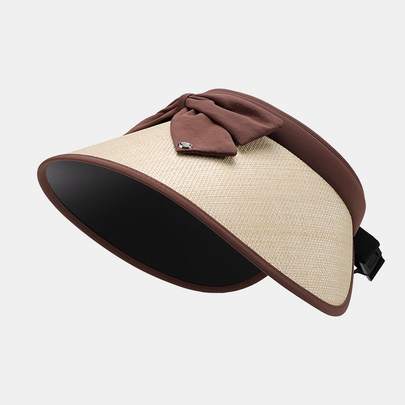 Polyester Adjustable Sun Hat Brown One Size