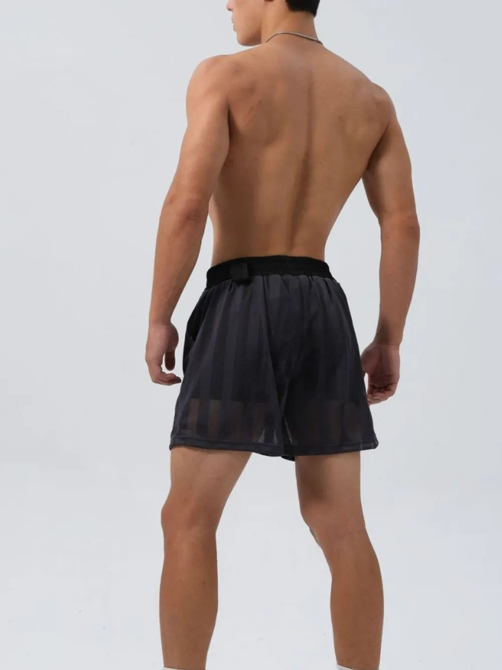Men's Plus Size Elastic Waist Shorts Dark Gray
