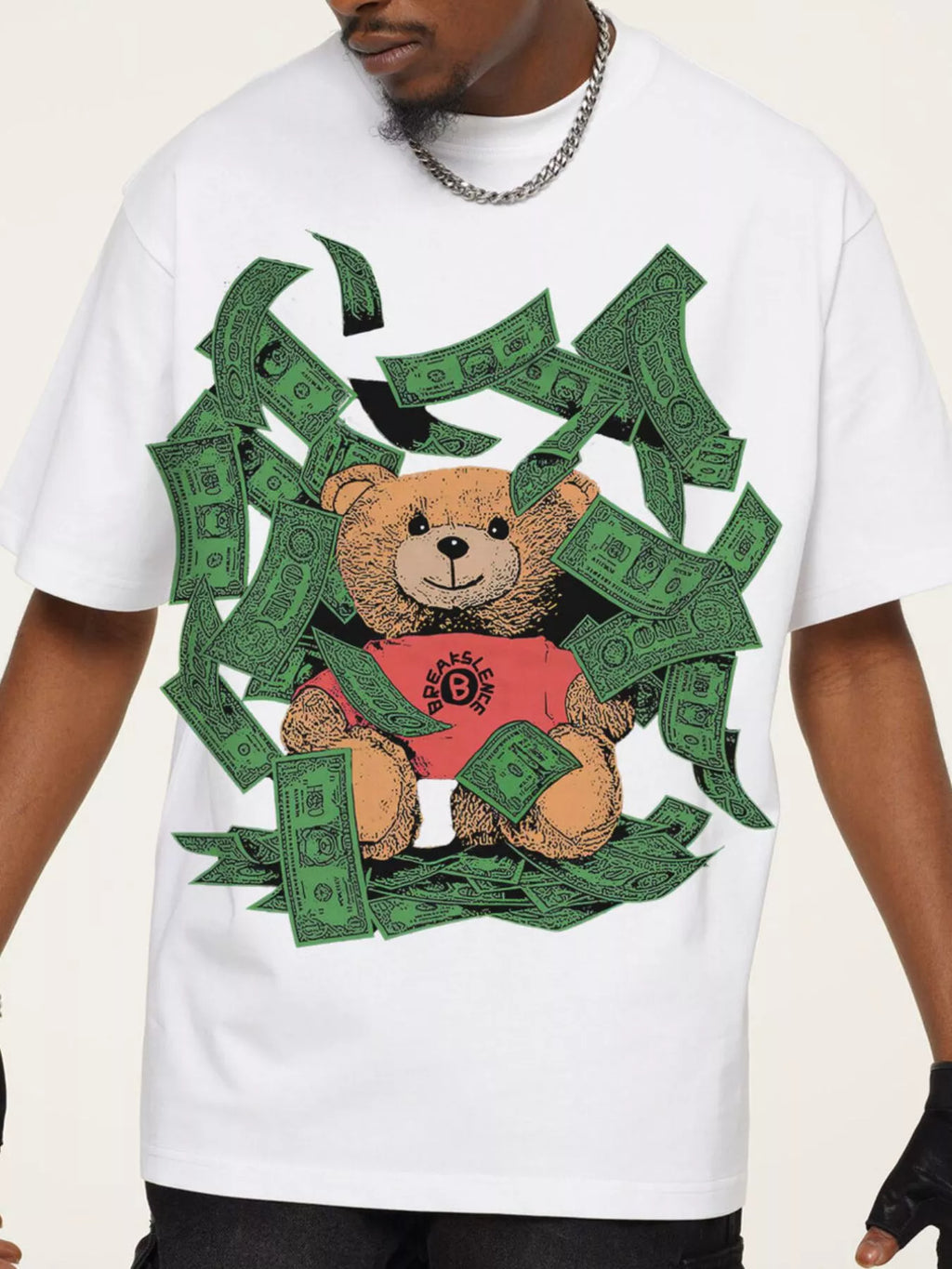 men's men's money bear graphic short sleeve t-shirt - product showcase
