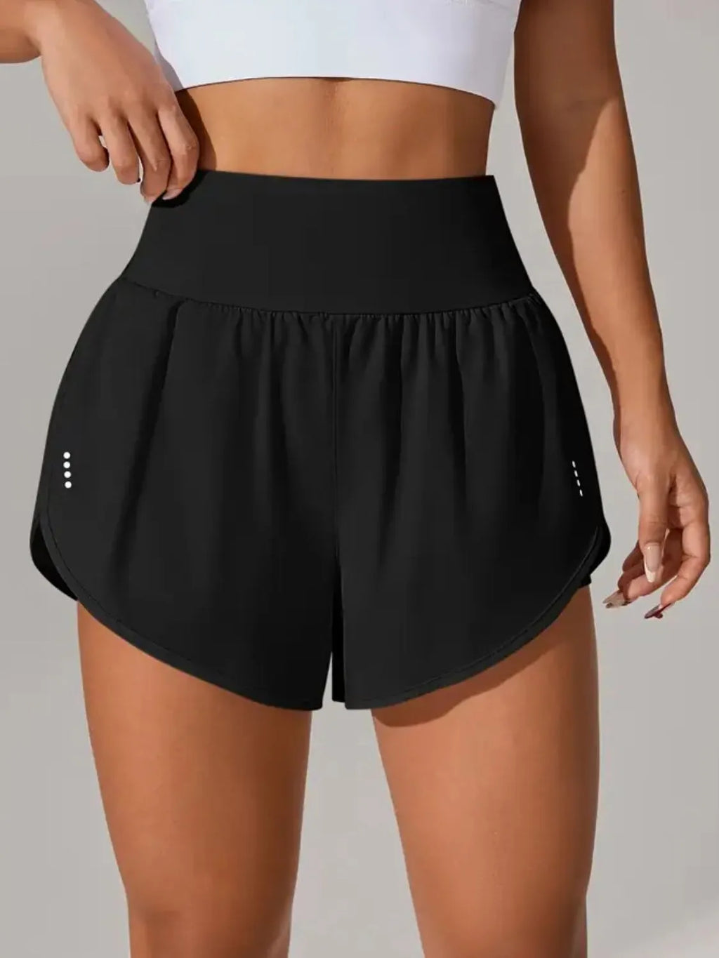 women's pocketed high waist active shorts - product detail