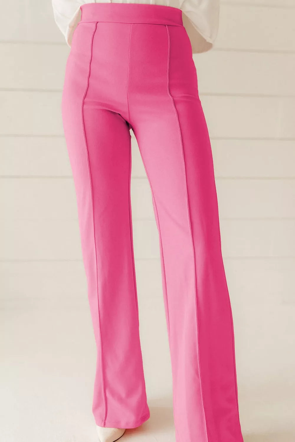 women's high-waisted bootcut pants - detail shot