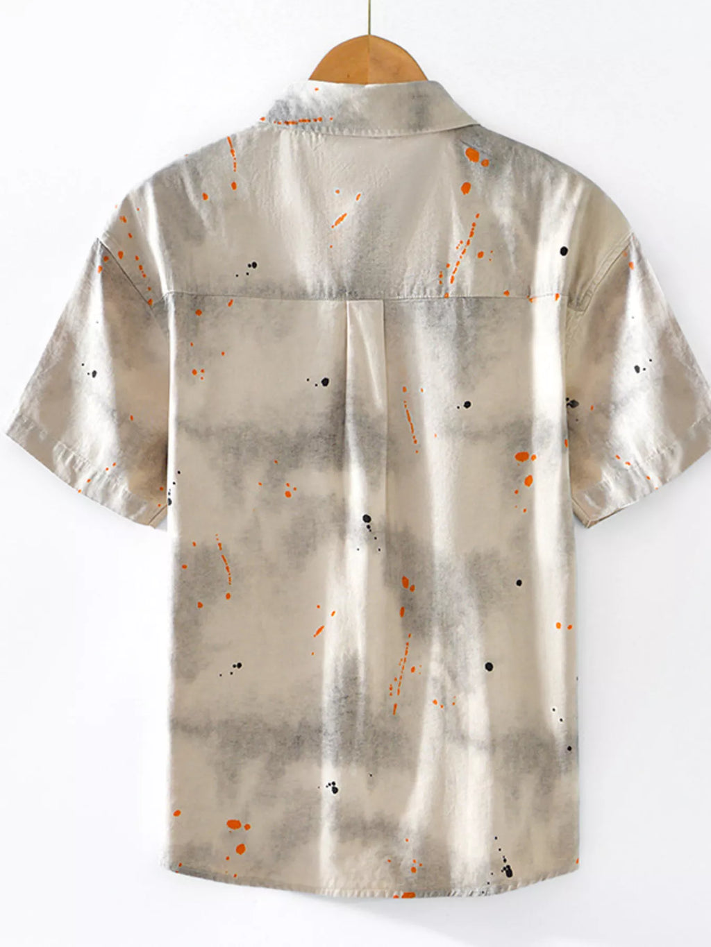 men's men's splatter print casual short sleeve shirt - second view
