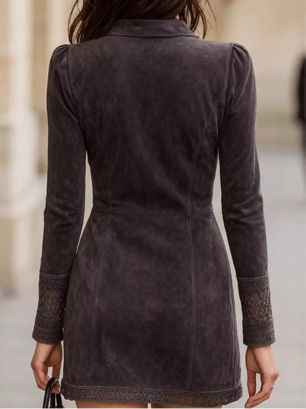 women's full size lace detail zip front mini dress plus size - product detail