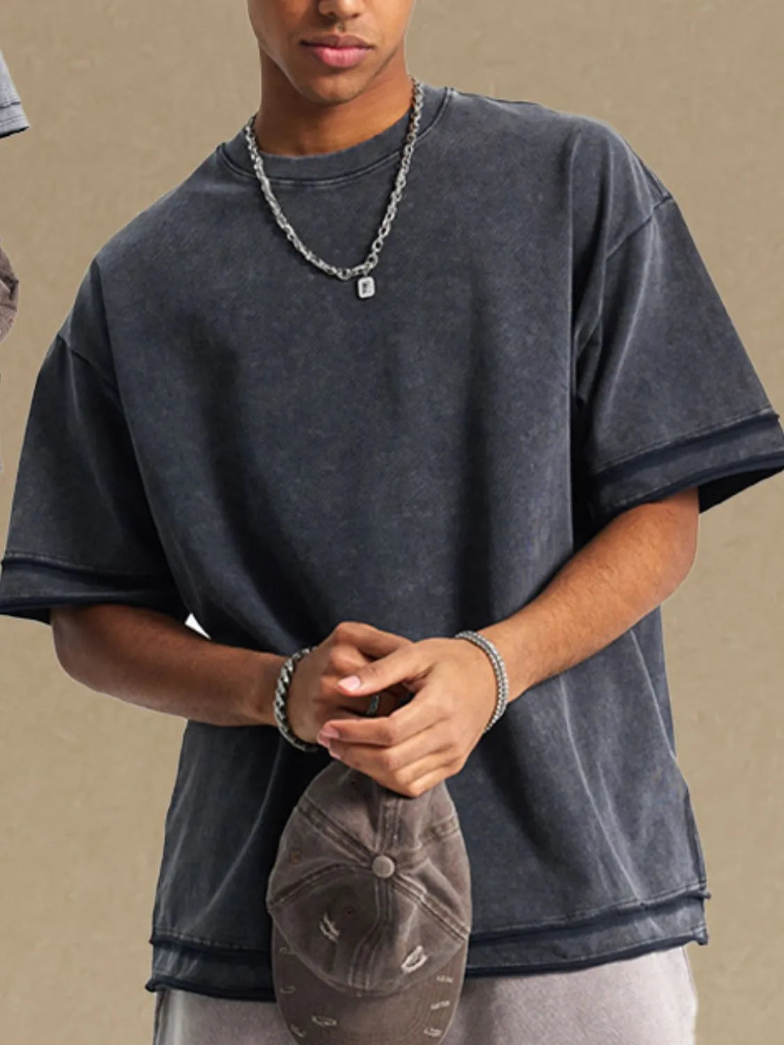 men's round neck half sleeve t-shirt men’s casual tee