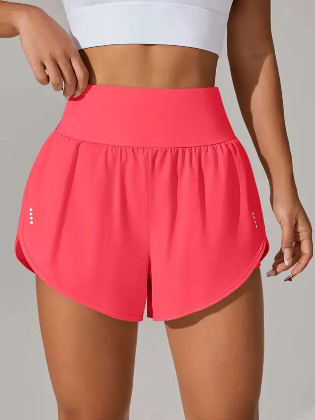 women's pocketed high waist active shorts - additional image
