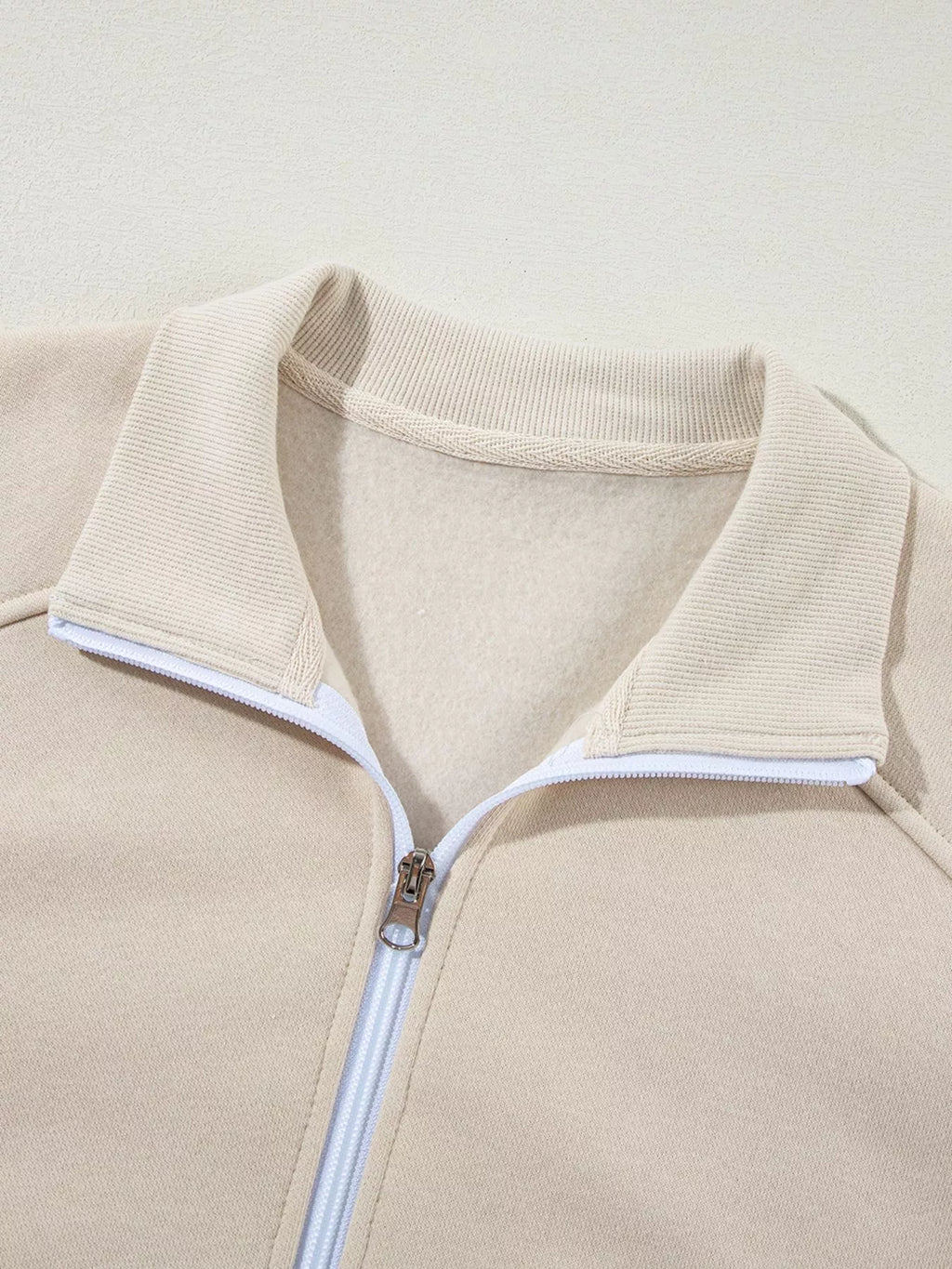women's drop shoulder zip up jacket and drawstring pants active 2pcs set - extra view