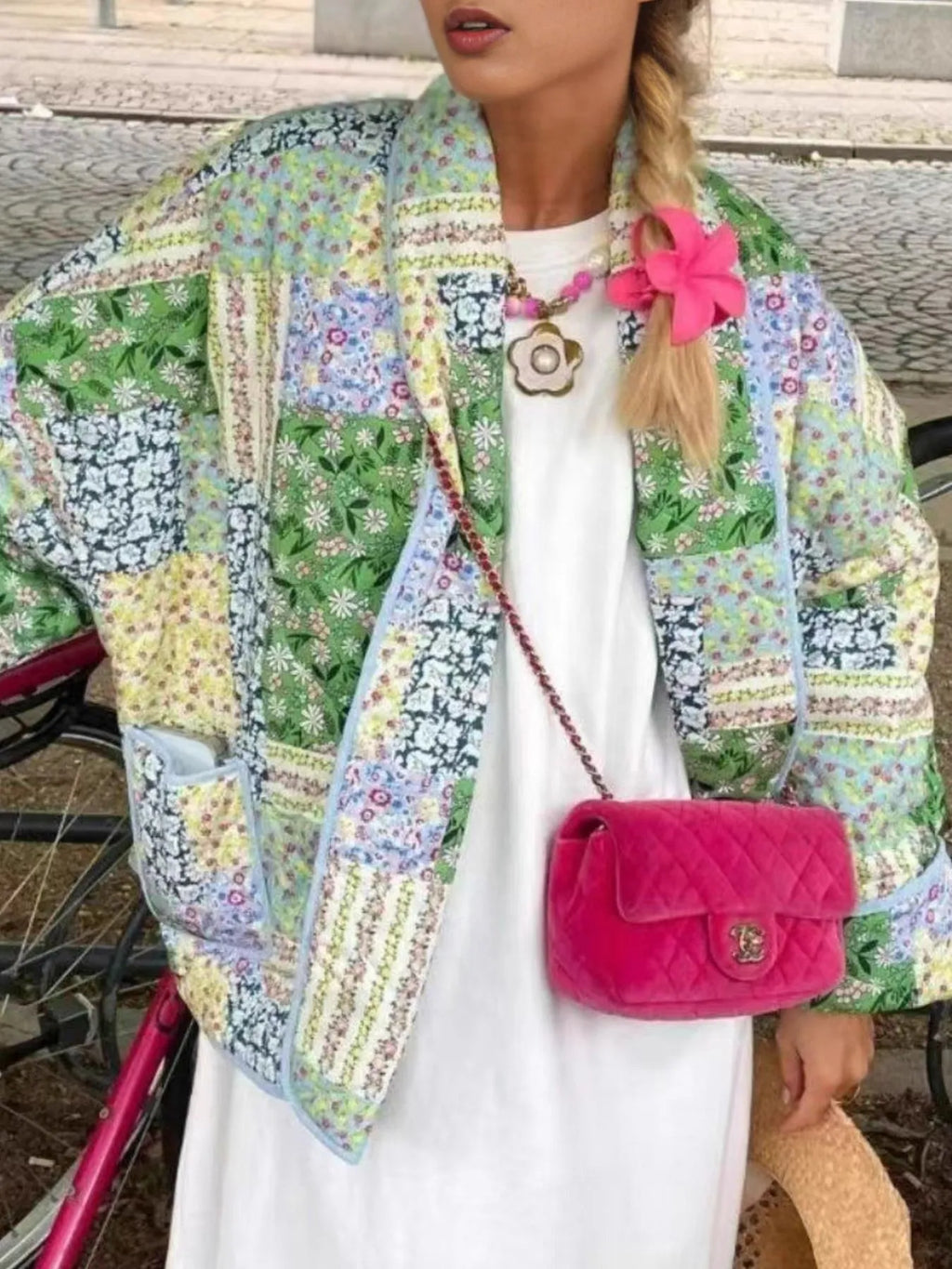 cropped winter jacket for women styled with boots