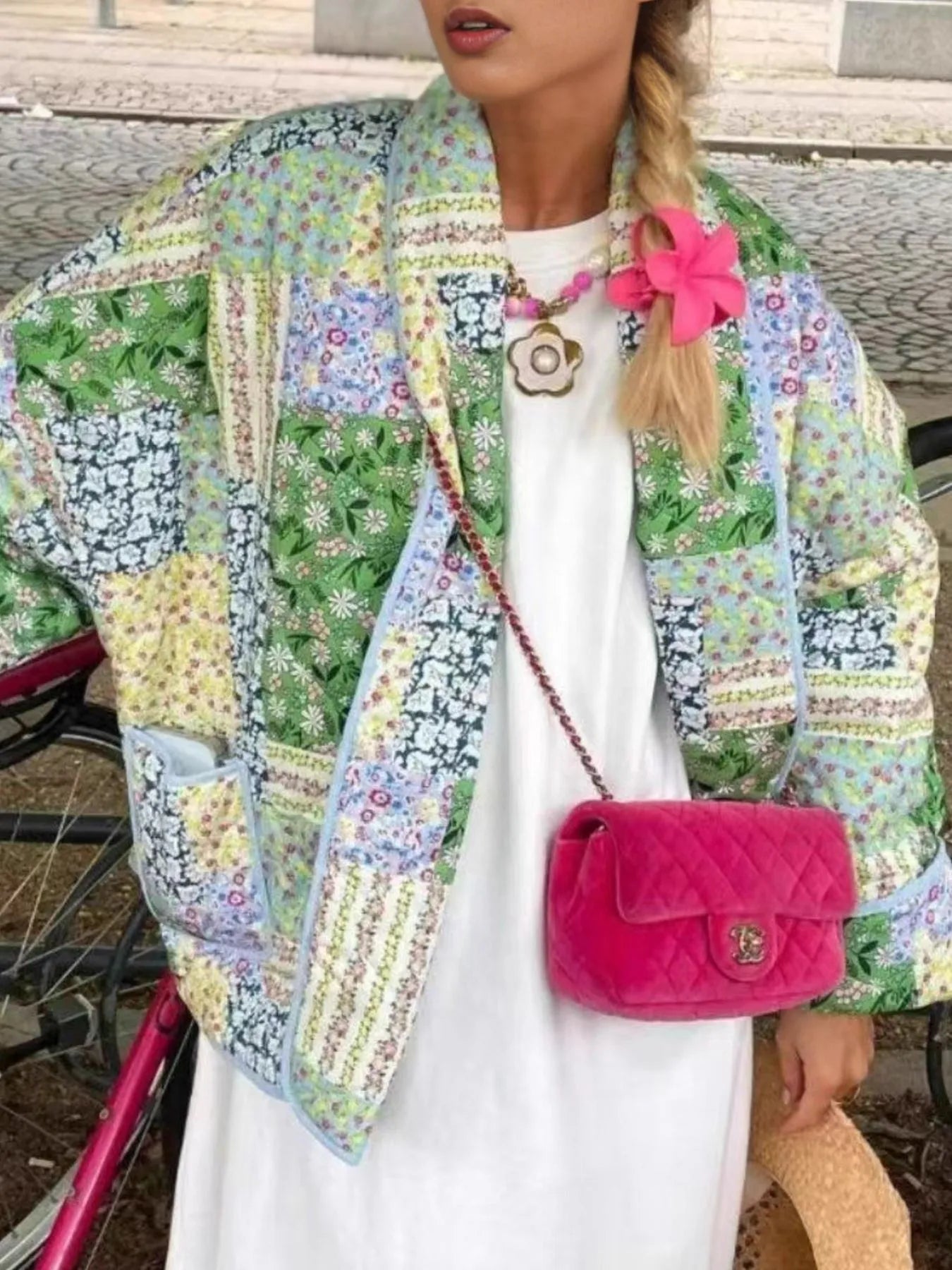 cropped winter jacket for women styled with boots