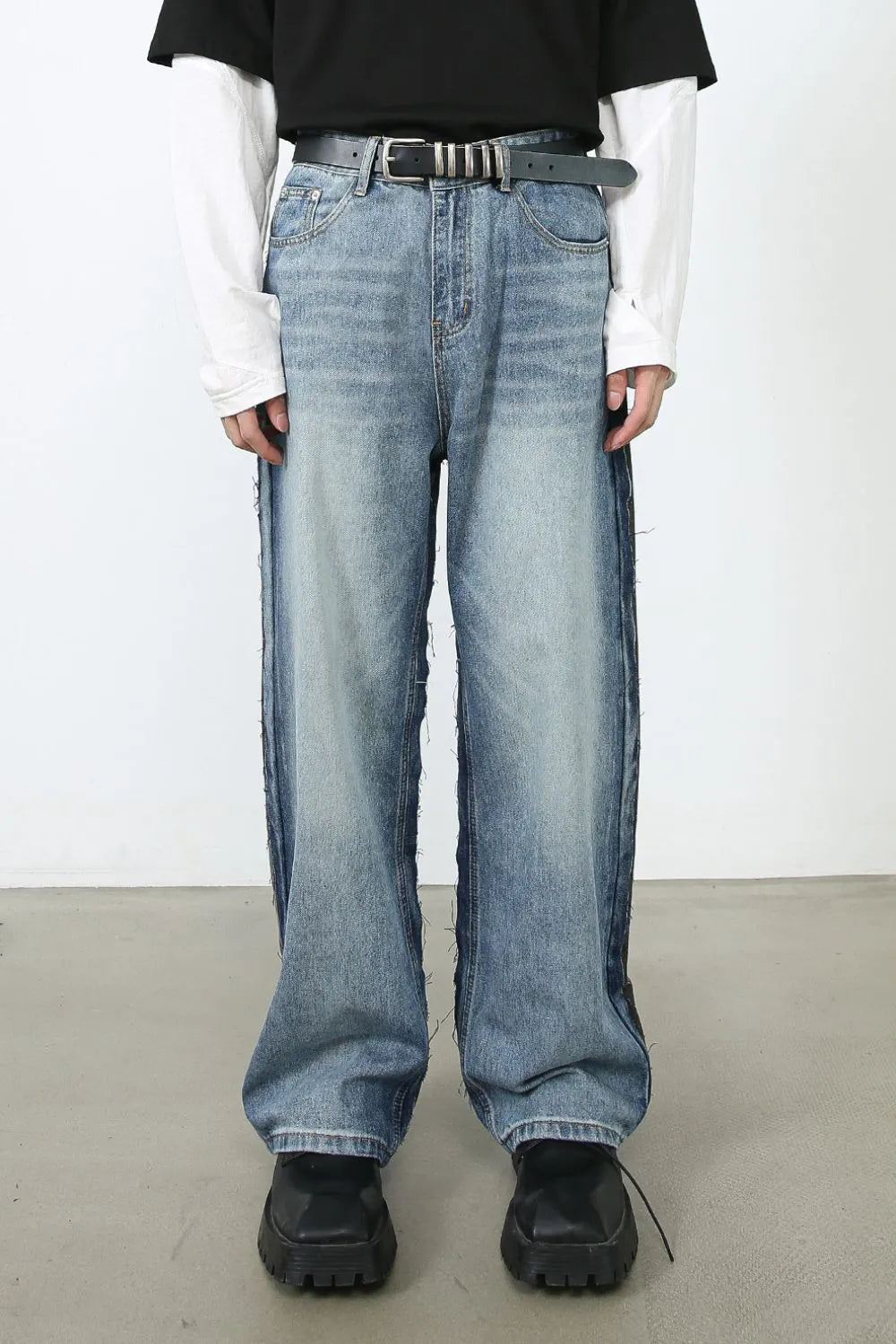 Men's Contrast Loose Fit Jeans