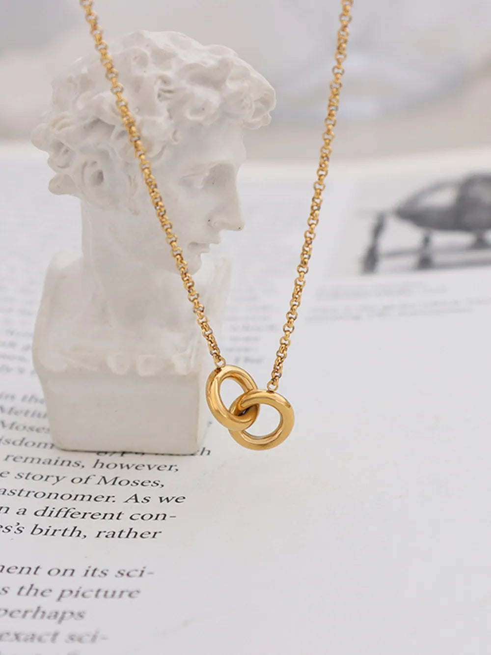 18k gold-plated titanium steel hoop pendant necklace — women’s activewear view