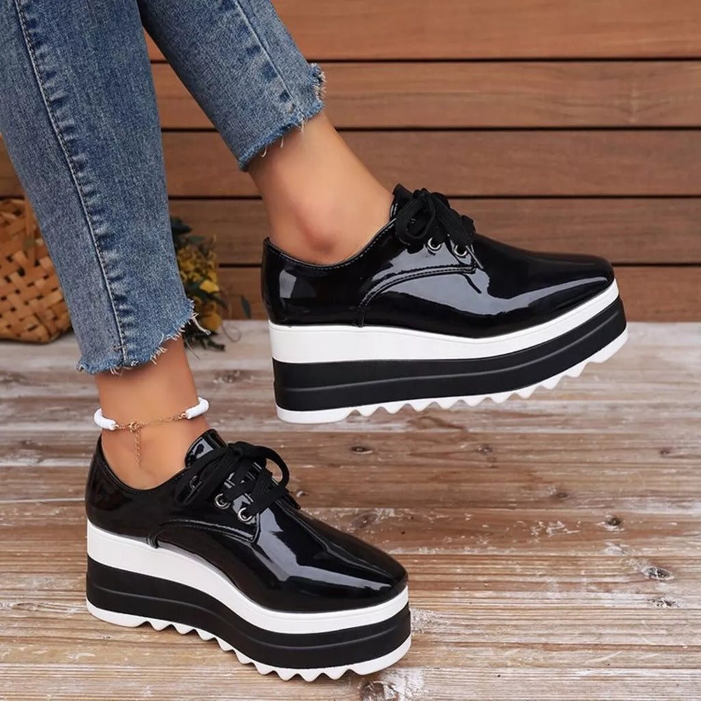 women's lace up platform sneakers - additional image