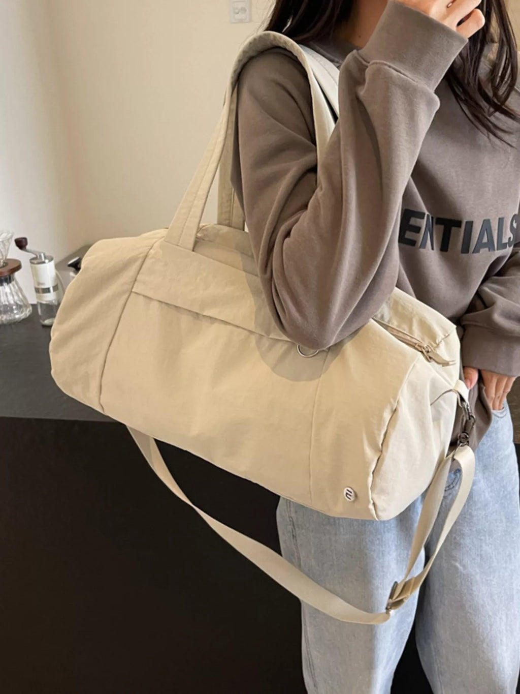 solid color lightweight travel duffel bag - extra view