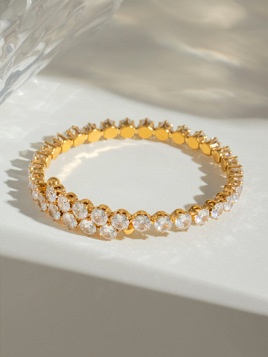 activewear — stainless steel inlaid zircon bracelet