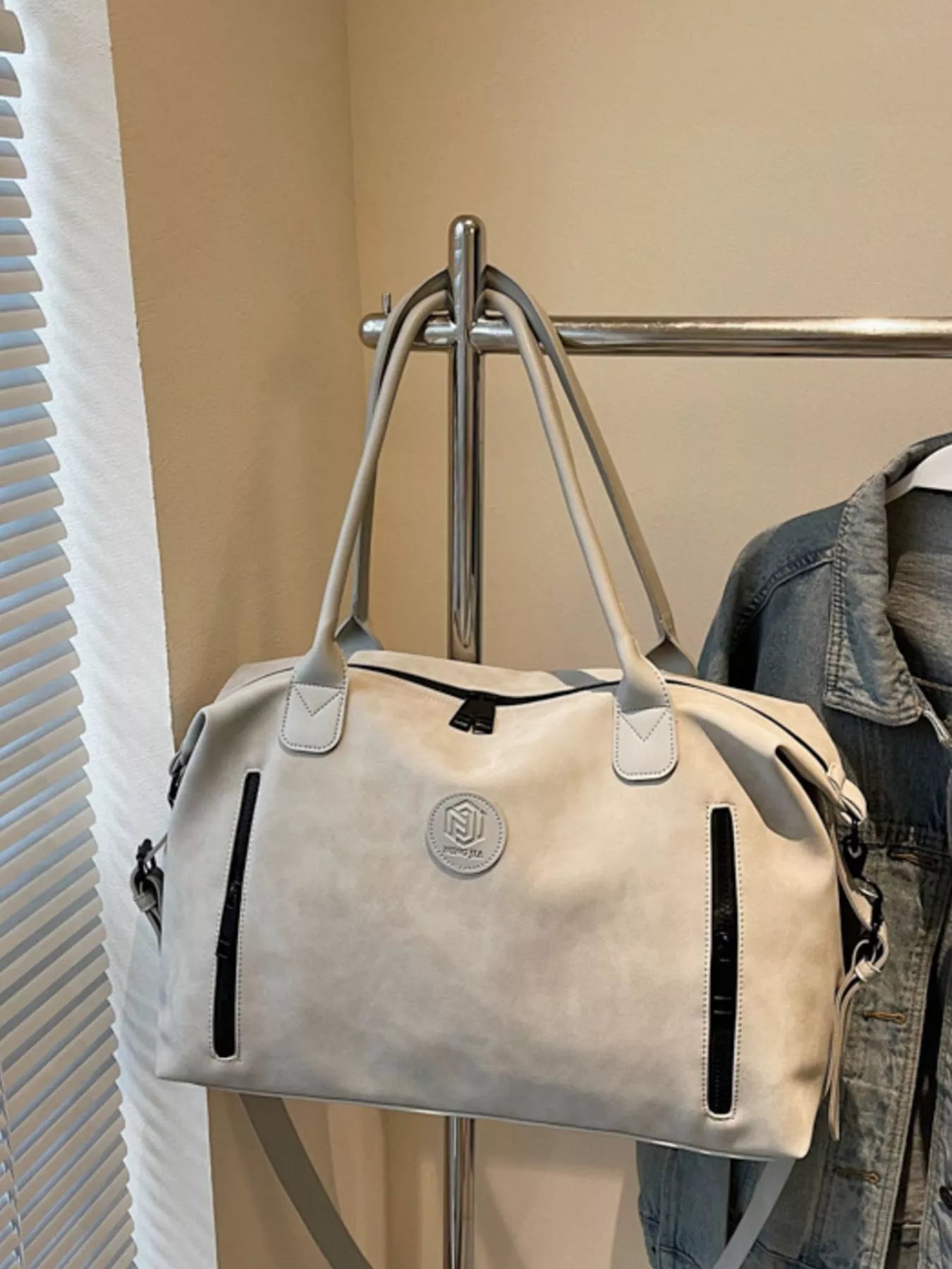 women's adjustable shoulder strap travel duffel bag - lifestyle shot