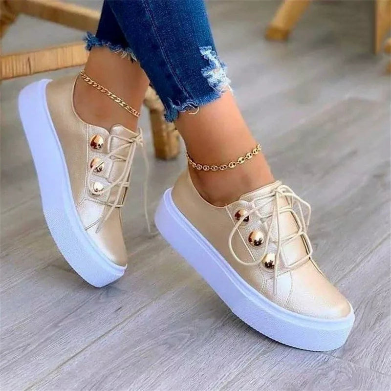 women's round toe platform sneakers - styling option