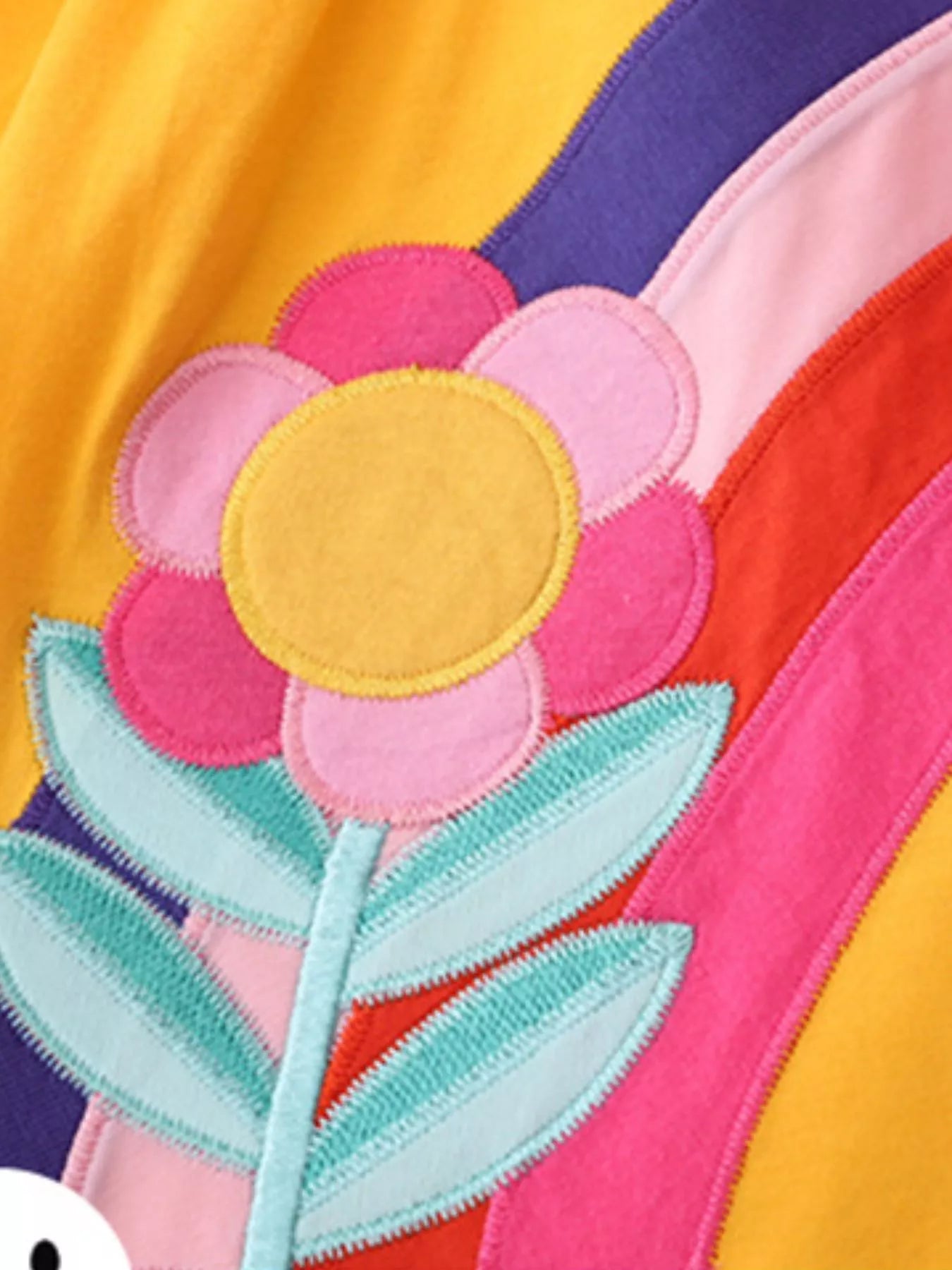 women's children's butterfly & rainbow round neck casual dress - product detail