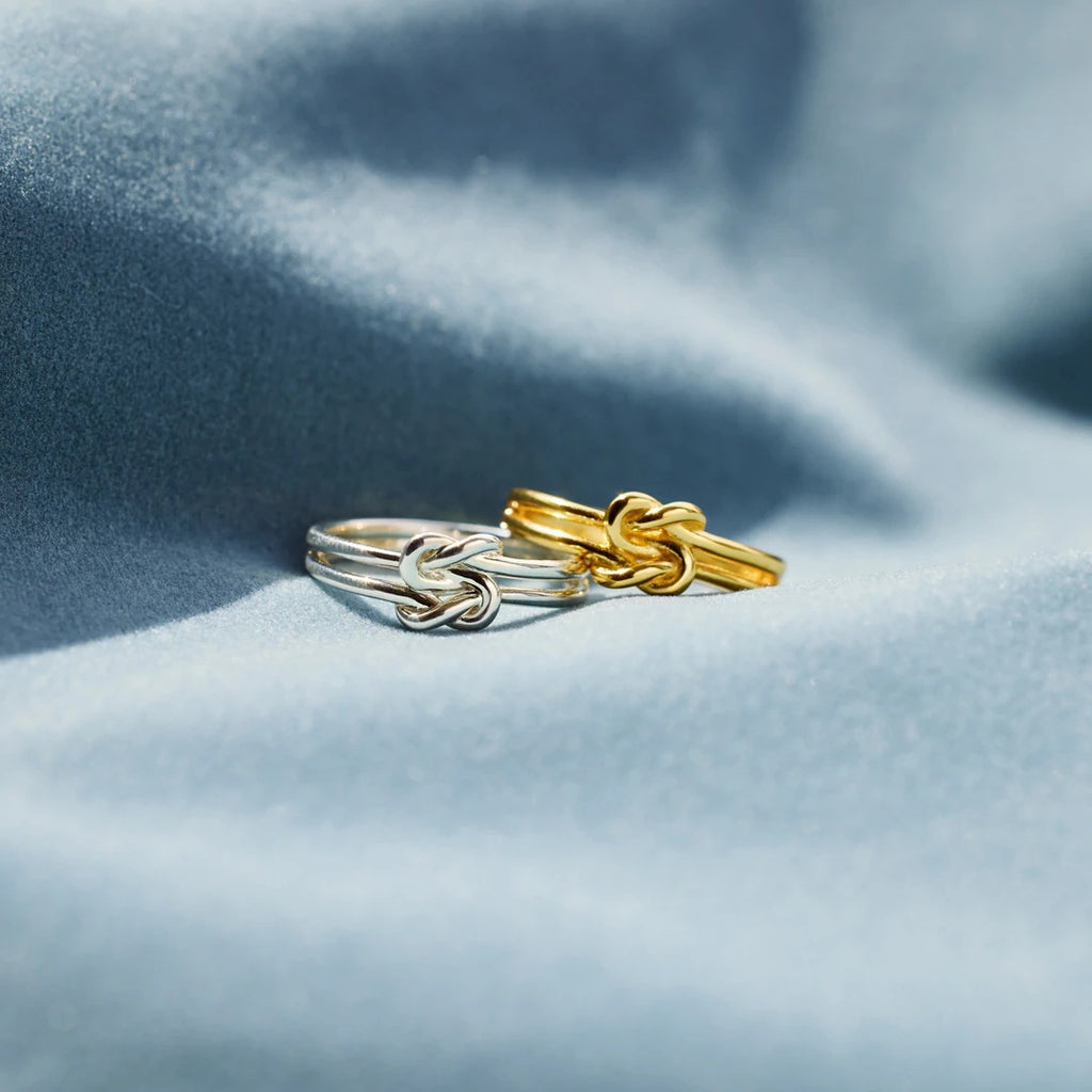 925 Sterling Silver Knotted Ring Gold